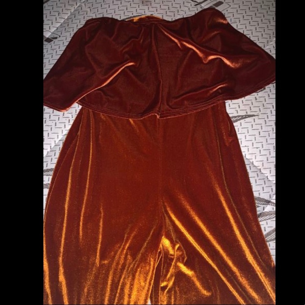 BOOHOO rust culotte jumpsuit